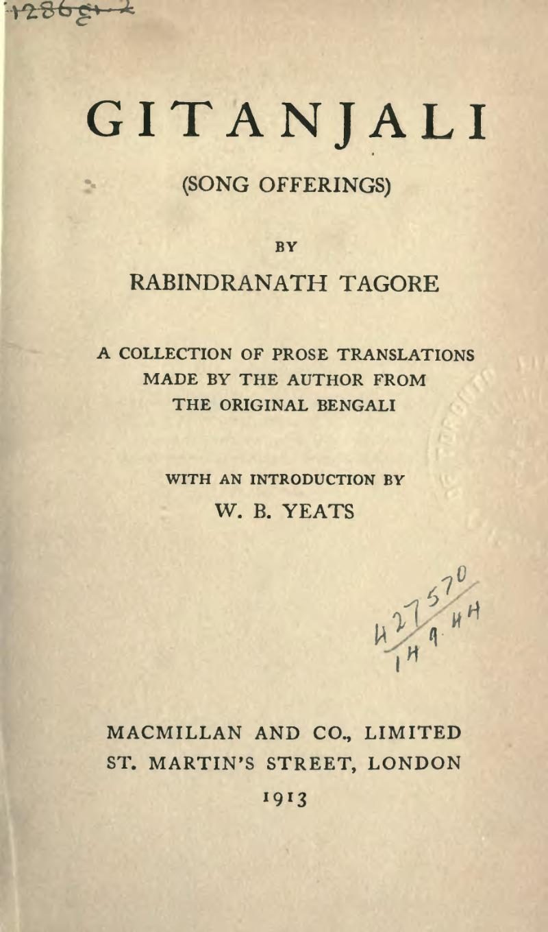 Cover of Gitanjali (Song Offerings) by Rabindranath Tagore
