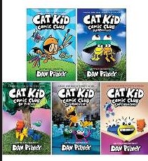 Cat Kid Comic Club books 1 to 5 by Dav Pilkey